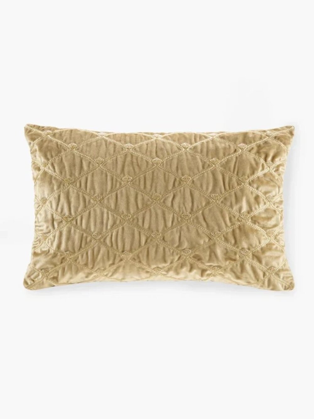 Croscill Aumont Luxury Decor Pillow • 22x15 Oblong Velvet Hand Beaded Accent
